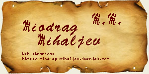 Miodrag Mihaljev vizit kartica